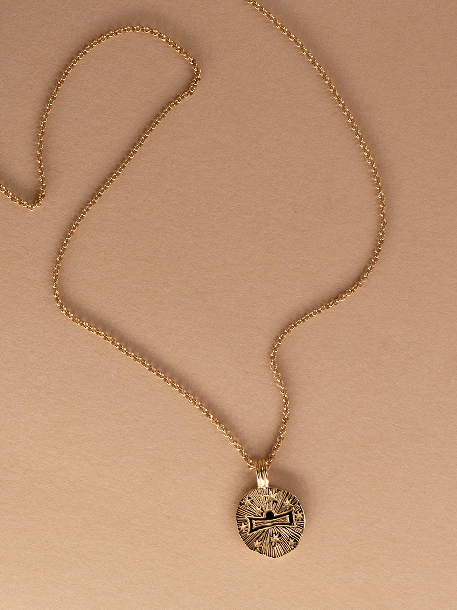 Sun in libra necklace - 22k gold vermeil
